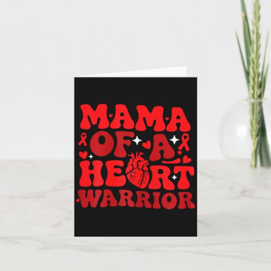 Mama Of A Heart Warrior Chd Awareness Heart Diseas Karte (Vorderseite)