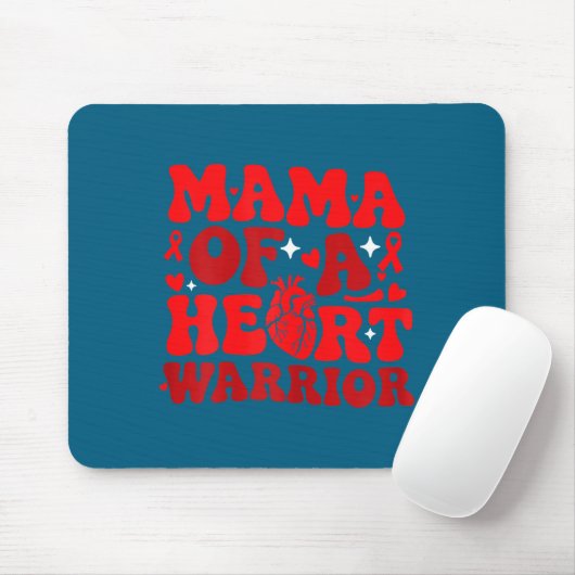 Mama Of A Heart Warrior Chd Awareness Heart Diseas Mousepad (Mit Mouse)