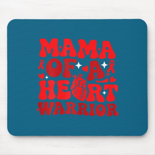 Mama Of A Heart Warrior Chd Awareness Heart Diseas Mousepad (Vorne)