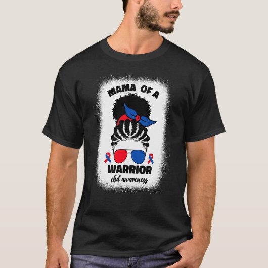 Mama of a Warrior CHD Congenital Heart Defect Awar T-Shirt (Vorderseite)