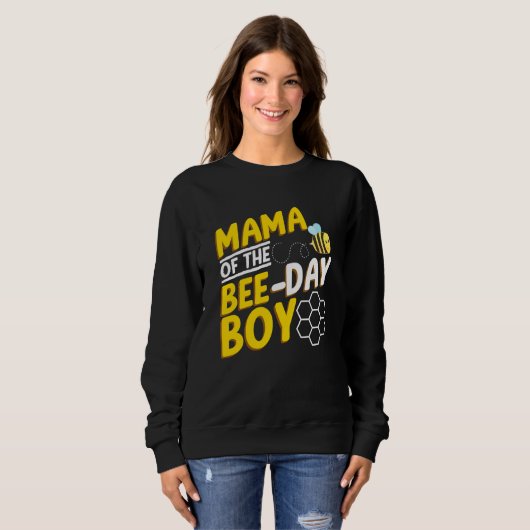 Mama Of Bee Day Boy Honey Beekeeper Beekeeping Gra Sweatshirt (Vorne ganz)