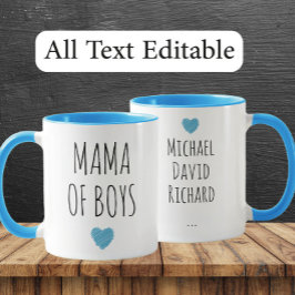 Mama of Boys Custom Names - Heartfelt Gift for Mom Tasse