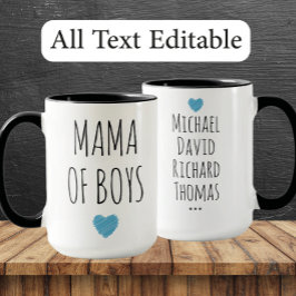 Mama of Boys Custom Names - Heartfelt Gift for Mom Tasse