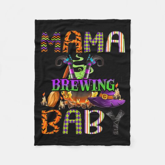 Mama Of Brewing Baby Halloween One Soky Mama Fleecedecke (Vorderseite)
