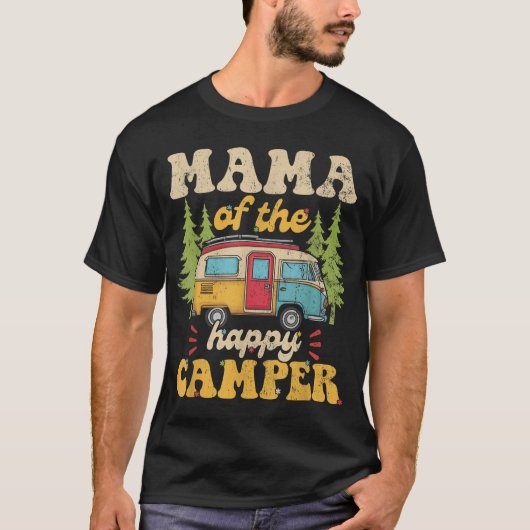 Mama Of Happy Camper 1St Birthday Party Mama T-Shirt (Vorderseite)