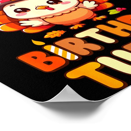 Mama Of The Birthday Turkey Family 1st Birthday Bo Poster (Ecke)