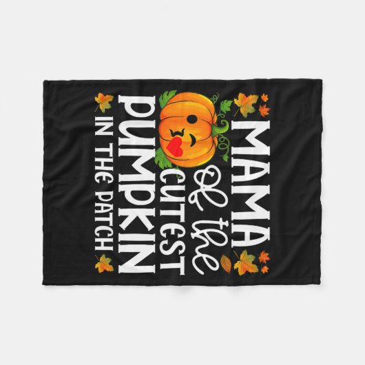 Mama Of The Cutest Pumpkin In The Patch Halloween  Fleecedecke (Vorderseite (Horizontal))