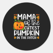 Mama Of The Cutest Pumpkin In The Patch Halloween Runder Aufkleber (Vorderseite)