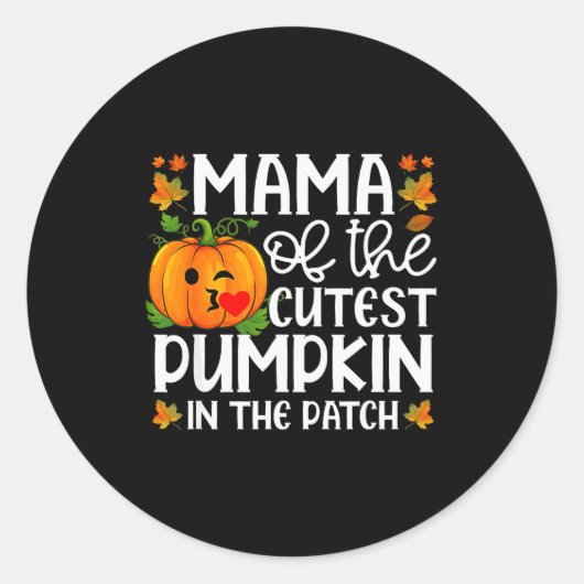Mama Of The Cutest Pumpkin In The Patch Halloween Runder Aufkleber (Vorderseite)
