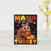Mama Of The Little Turkey Thanksgiving Baby Shower Karte (Gelbe Blume)