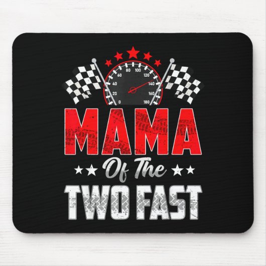Mama Of The Two Fast 2nd Birthday Racing Car Famil Mousepad (Vorne)