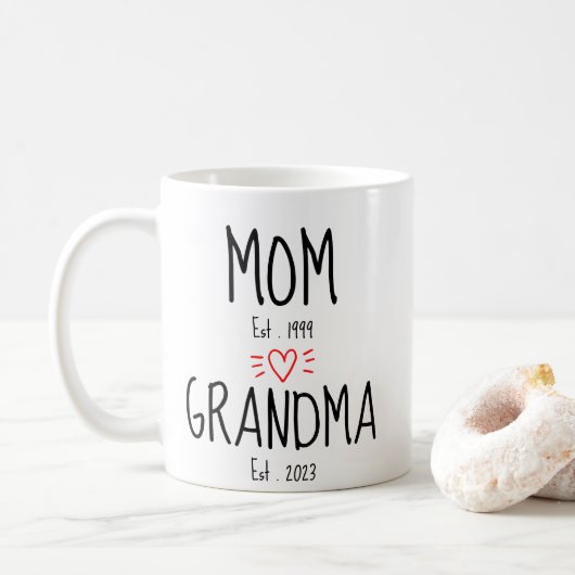 Mama, Oma #2 Fist Time Oma, Geschenk für ein neues Kaffeetasse (Mit Donut)