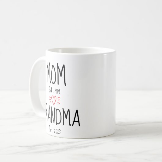 Mama, Oma #2 Fist Time Oma, Geschenk für ein neues Kaffeetasse (Vorderseite Links)