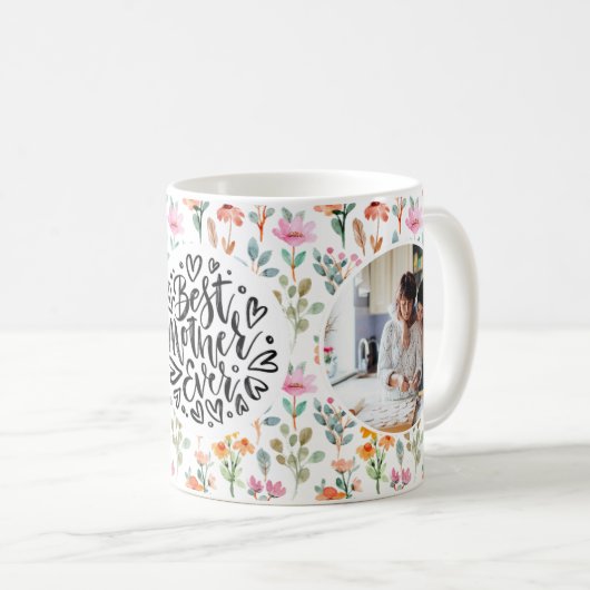 Mama & Oma Erinnerungen: Blumenfoto Collage Kaffeetasse (VorderseiteRechts)