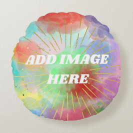 Mama Oma Farbenfrohe Coole Sommerwolken Wasserfarb Rundes Kissen