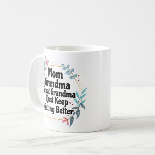 Mama Oma Großes Oma Behielt einfach, besser zu wer Kaffeetasse (Vorderseite Links)