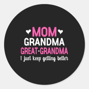 Mama Oma Großes Oma, ich Behielt einfach, schlafen Runder Aufkleber