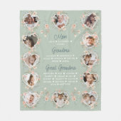 Mama Oma & Großes Oma mit Namen Floral Flee Fleecedecke (Vorderseite)