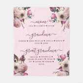 Mama Oma & Großes Oma mit Namen und Namen Fleecedecke (Vorderseite)