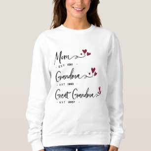 Mama Oma Großmutter EST. Jahre Personalisiert Sweatshirt