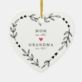 Mama | Oma Heart Keramik Ornament (Vorne)