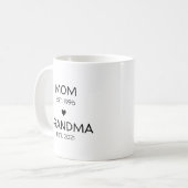 Mama Oma Schwangerschaft Ankündigung Baby Reveal Kaffeetasse (Vorderseite Links)