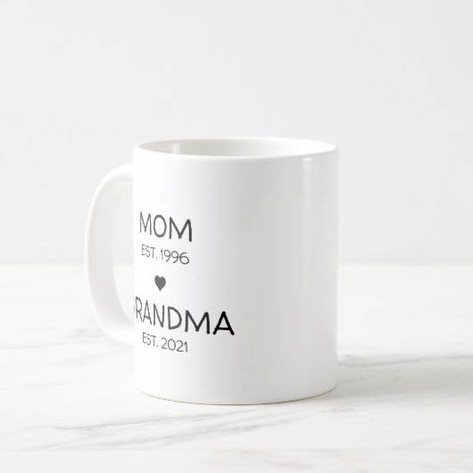 Mama Oma Schwangerschaft Ankündigung Baby Reveal Kaffeetasse (Vorderseite Links)