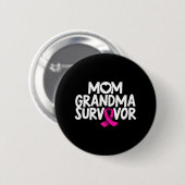 Mama Oma Survivor Brustkrebs Bewusstsein Rosa Button (Vorne & Hinten)