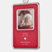 Mama | Oma Year Est. Foto Rahmen-Ornament Silber (Links)