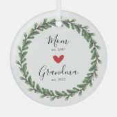 Mama | Oma Year Est. Ornament Aus Glas (Vorderseite)