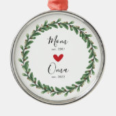 Mama | Oma Year Est. Ornament Aus Metall (Vorne)