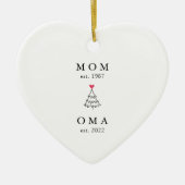 Mama | Oma Year Est. Weihnachtsschmuck Keramik (Vorne)