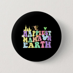 Mama On Earth Groovy Fun Mama Mommy Mother Day Button