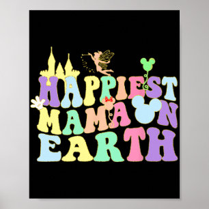 Mama On Earth Groovy Fun Mama Mommy Mother Day Poster