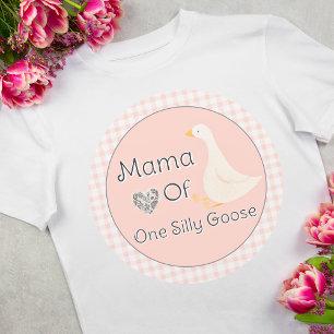 Mama One Albern Goose Pink Gingham Birthday Party T-Shirt