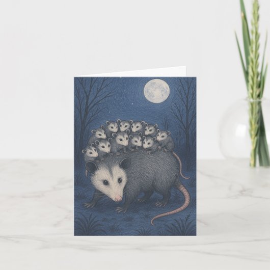 Mama Opossum Dankeskarte (Vorderseite)