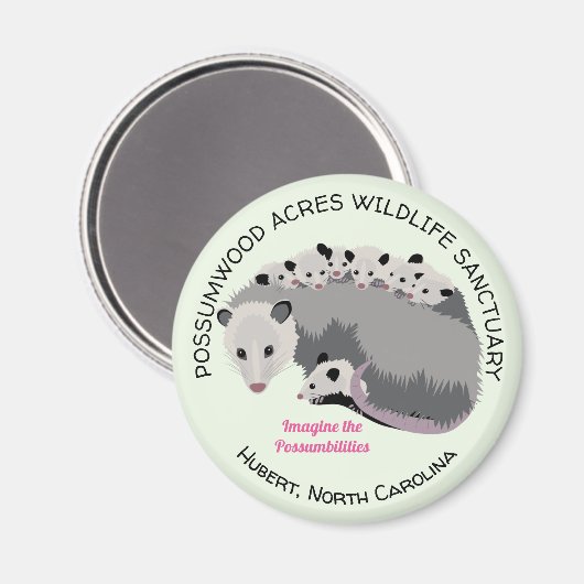Mama Opossum Magnet (Vorderseite/Rückseite)