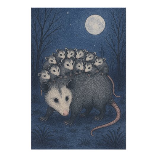Mama Opossum Poster (Vorderseite)