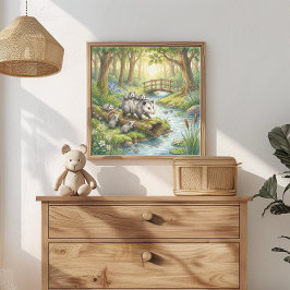 Mama Opossum und Kinderkrippe Poster