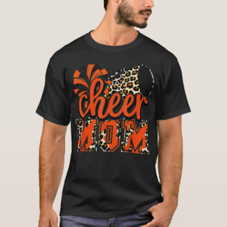 Mama Orange Leopard Cheer Poms Megaphone T-Shirt