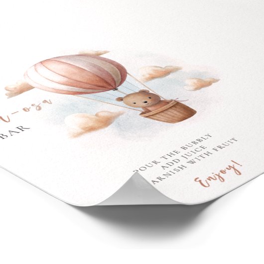 Mama-osa-Bär auf Balloon Baby Dusche Poster (Ecke)