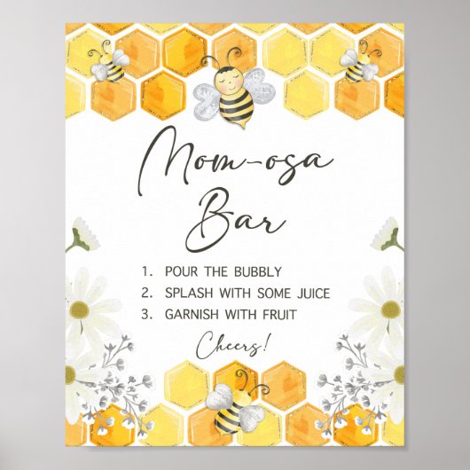 Mama-osa-Bar Baby Dusche Honigbiene Poster (Vorne)