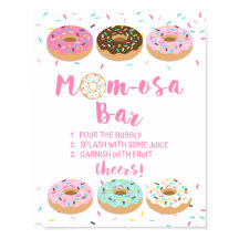 Mama osa Bar Baby Dusche Mimosa Schild Rosa Donuts