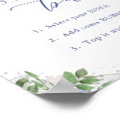 "MAMA" osa Bar, Blue and Silver Floral Baby Dusche Poster (Ecke)