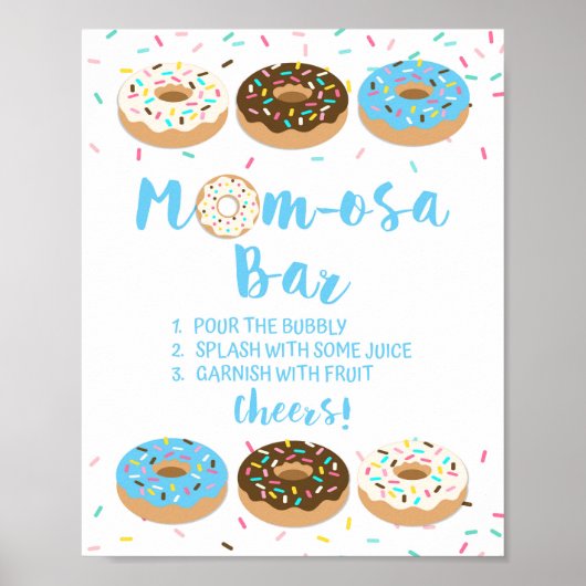 Mama osa Bar Blue Donut Sprinkle Duschgel Zeichen Poster (Vorne)