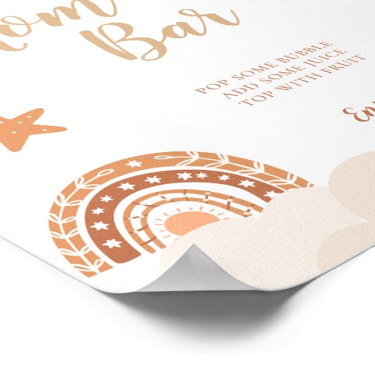 Mama-osa-Bar Boho Regenbogen-Zeichen Poster (Ecke)