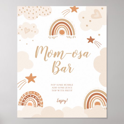 Mama-osa-Bar Boho Regenbogen-Zeichen Poster (Vorne)