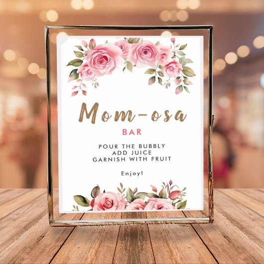Mama-osa Bar Es ist ein Mädchen! Pink Floral Baby  Poster