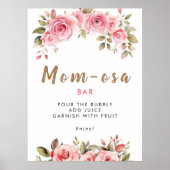 Mama-osa Bar Es ist ein Mädchen! Pink Floral Baby  Poster (Vorne)