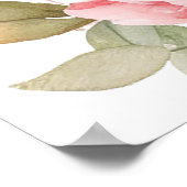 Mama-osa Bar Floral Baby Dusche Rose Farbiges Baby Poster (Ecke)